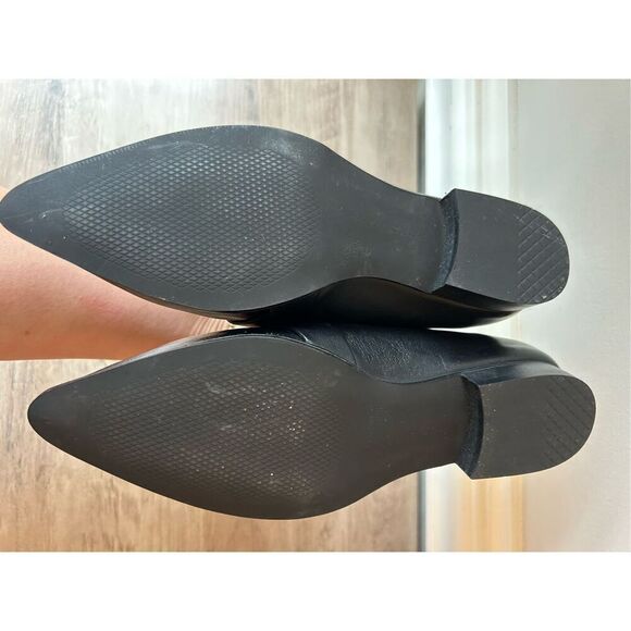 Pure Navy Pointy Toe Loafers Snake Pattern size 38 / 7.5 Black made in Spain - Picture 6 of 8